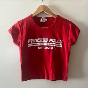 princess polly red baby tee